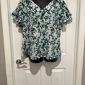 Lane Bryant Green and White Women's Top